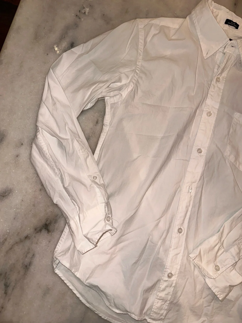 J. Crew Slim Untucked Size Medium White Long-Sleeve Button-Down Dress Shirt